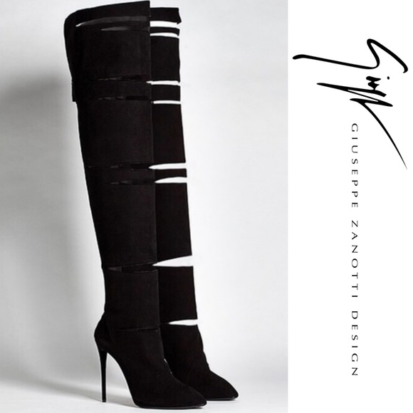 Giuseppe Zanotti Shoes - NWT Giuseppe Zanotti Black Suede Over Knee Boots
